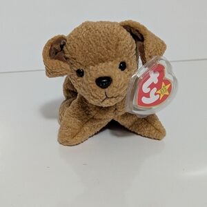 TY Beanie Baby Brown Dog Plush